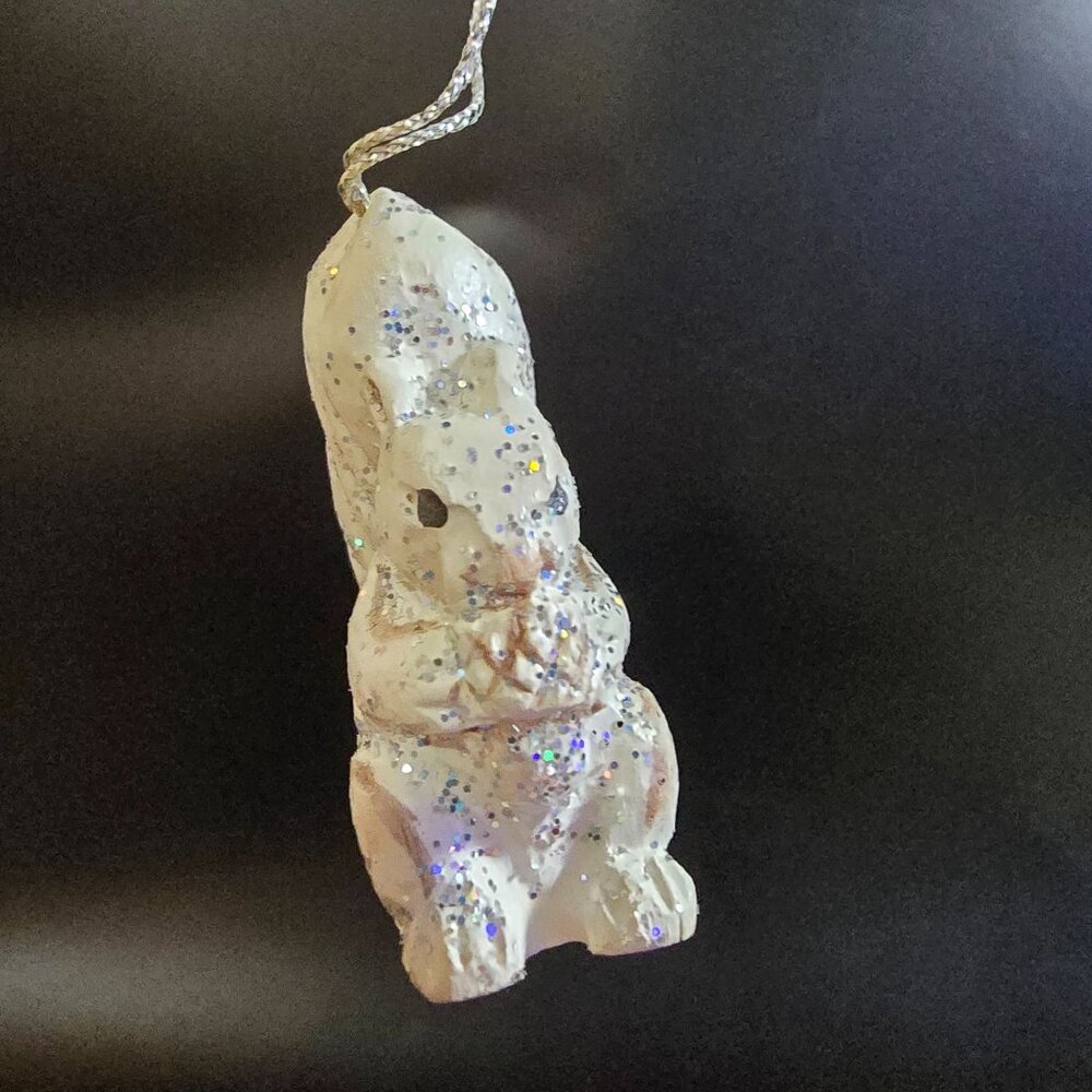Set of 3 Squirrel Ornaments White Glitter Christmas Winter Midwest Canon Falls - Picture 5 of 13